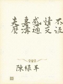 夫妻感情不好怎么沟通交流封面