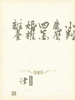 离婚四岁小孩抚养权怎么判定