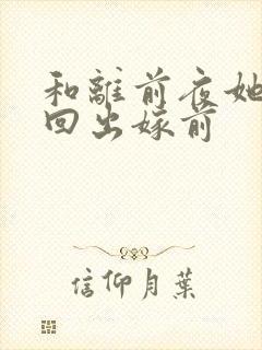 和离前夜她重生回出嫁前
