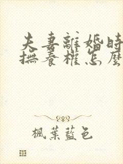 夫妻离婚时小孩抚养权怎么判