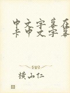 中文字幕在线不卡中文字幕