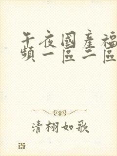 午夜国产福利视频一区二区