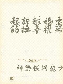 起诉离婚要孩子的抚养权归谁