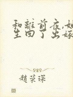 和离前夜,她重生回了出嫁前小说全集