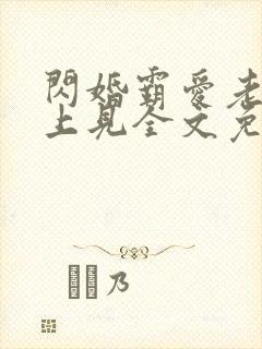 闪婚霸爱老婆晚上见全文免费阅读霸宠妻无度