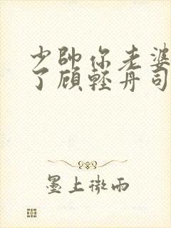 少帅你老婆又跑了顾轻舟司行霈封面