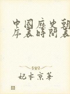 中国历史朝代顺序表时间表封面