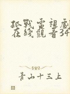 孤战电视剧全集在线观看34集封面