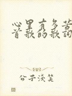 心里有多苦是哪首歌的歌词