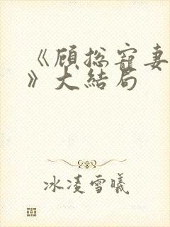 《顾总宠妻无度》大结局封面