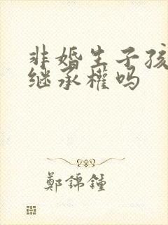 非婚生子孩子有继承权吗封面