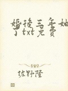 婚后三年她变心了txt免费