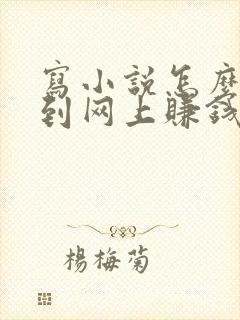 写小说怎么发布到网上赚钱