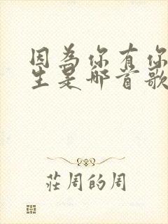 因为你有你的人生是哪首歌的歌词