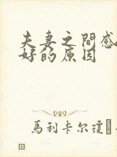 夫妻之间感情不好的原因封面