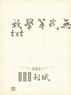 放学等我无删减txt封面
