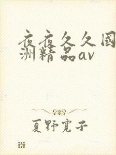 夜夜久久国产亚洲精品av