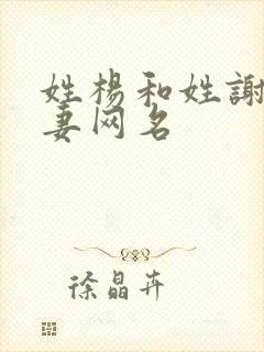 姓杨和姓谢的夫妻网名