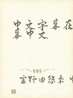 中文字幕在线字幕中文