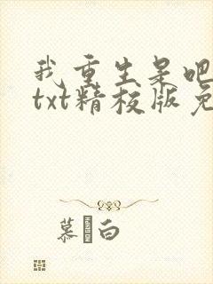 我重生是吧程逐txt精校版免费