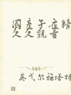 国产午夜精品久久久观看封面