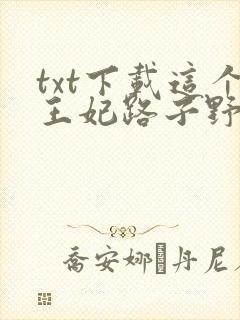 txt下载这个王妃路子野封面