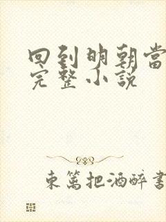 回到明朝当王爷完整小说