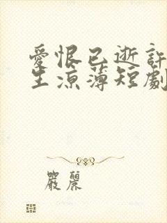 爱恨已逝许我半生凉薄短剧免费观看