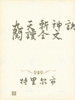 九天斩神诀在线阅读全文