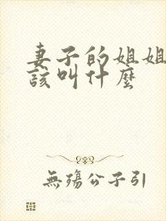 妻子的姐姐我应该叫什么