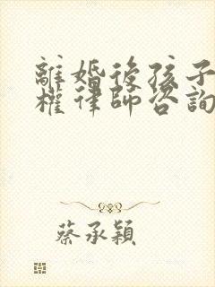 离婚后孩子抚养权律师咨询