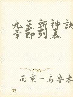 九天斩神诀最新章节列表