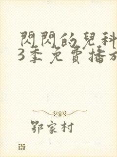 闪闪的儿科医生3季免费播放