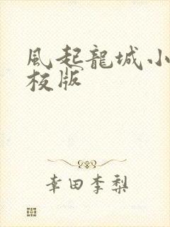 风起龙城小说精校版
