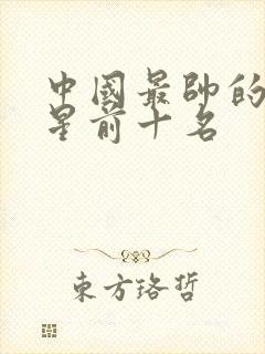 中国最帅的男明星前十名封面