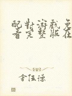 配对游戏免费观看完整版在线全集