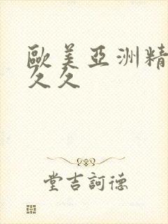 欧美亚洲精品久久久