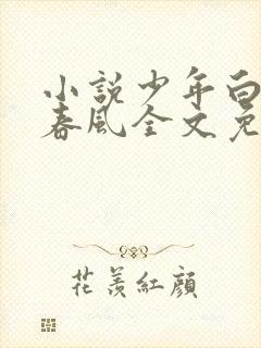 小说少年白马醉春风全文免费阅读全文