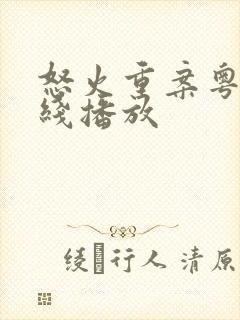 怒火重案粤语在线播放