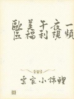 欧美午夜一区二区福利视频