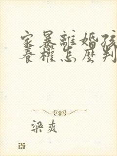 家暴离婚孩子抚养权怎么判