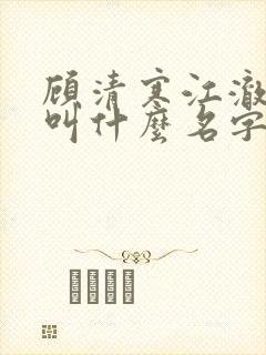 顾清寒江澈小说叫什么名字