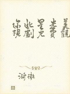 你此星光美丽电视剧免费观看封面