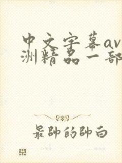 中文字幕av亚洲精品一部二