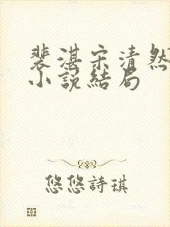 裴湛宋清然姜o小说结局封面