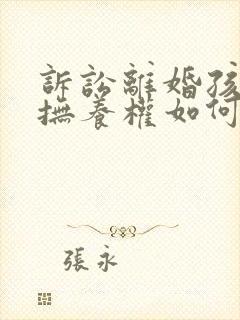 诉讼离婚孩子的抚养权如何判决封面