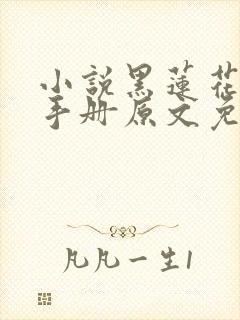 小说黑莲花攻略手册原文免费阅读