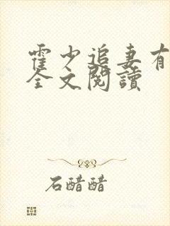 霍少追妻有点忙全文阅读