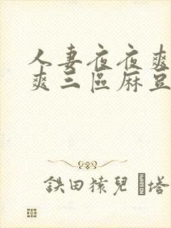 人妻夜夜爽天天爽三区麻豆av网站