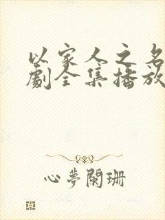 以家人之名电视剧全集播放免费